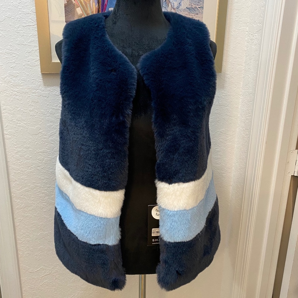 Shaci‎ Fashionable Vest, Faux Fur, Size S,